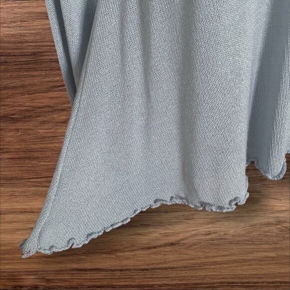 Roni Rabl Bis Israel Lettuce Hem Swing Sweater Sz S Pale Blue Silky Cotton Blend - Picture 5 of 12